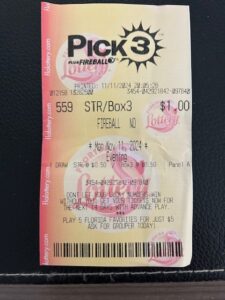 Florida Lottery Number 559 which came out from a dream.